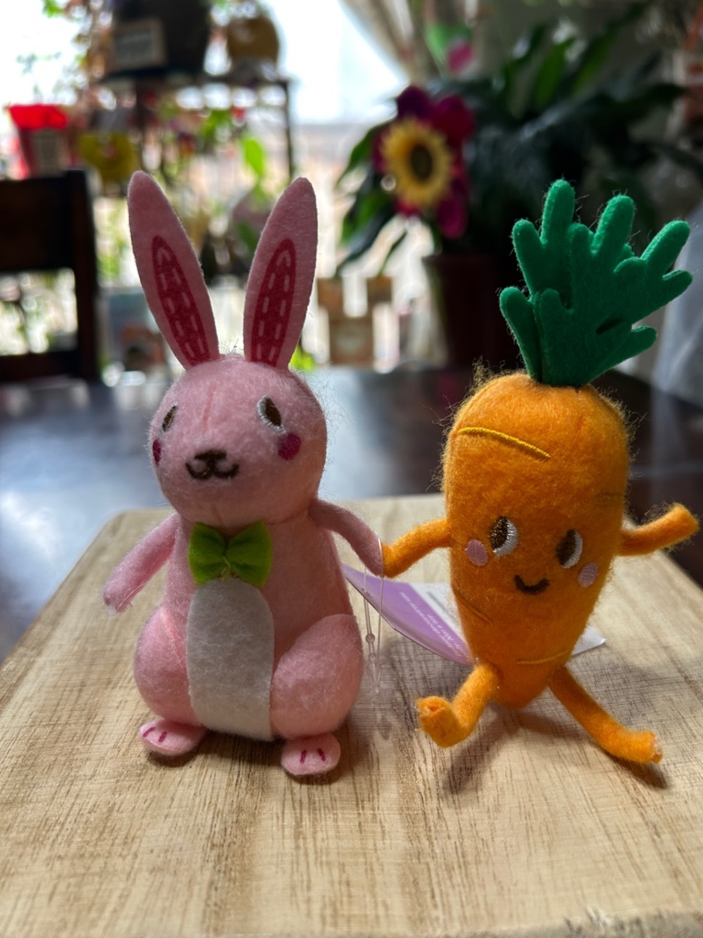 Spritz Bunny and Carrot Duo Felt Figures with Embroidered Expressions NWT 2024